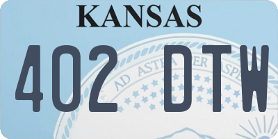 KS license plate 402DTW