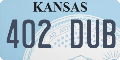 KS license plate 402DUB