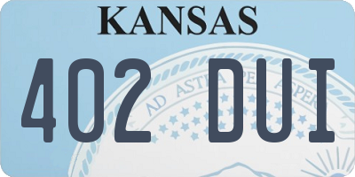 KS license plate 402DUI