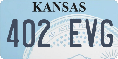 KS license plate 402EVG