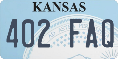 KS license plate 402FAQ