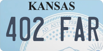 KS license plate 402FAR