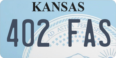 KS license plate 402FAS