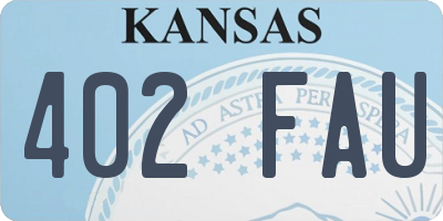 KS license plate 402FAU