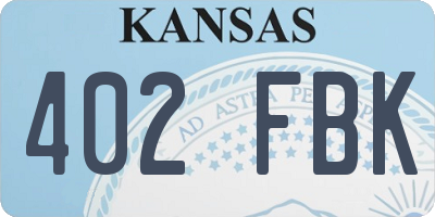 KS license plate 402FBK