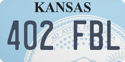 KS license plate 402FBL