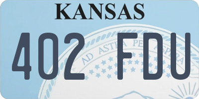KS license plate 402FDU