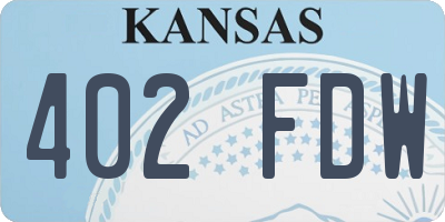KS license plate 402FDW