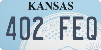 KS license plate 402FEQ