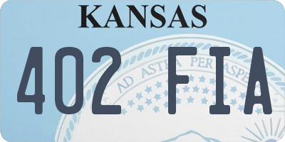 KS license plate 402FIA
