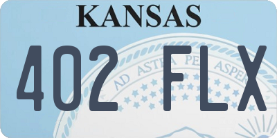 KS license plate 402FLX