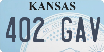 KS license plate 402GAV