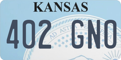 KS license plate 402GNO