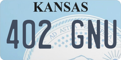 KS license plate 402GNU
