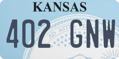 KS license plate 402GNW