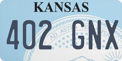 KS license plate 402GNX