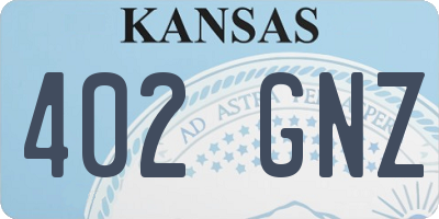 KS license plate 402GNZ