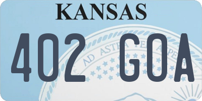 KS license plate 402GOA