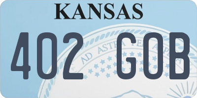 KS license plate 402GOB