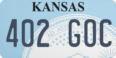 KS license plate 402GOC