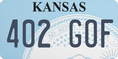 KS license plate 402GOF