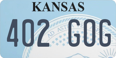 KS license plate 402GOG