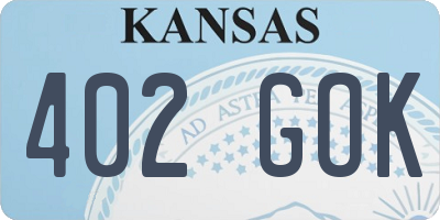 KS license plate 402GOK