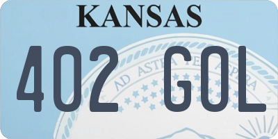 KS license plate 402GOL