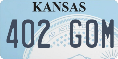 KS license plate 402GOM