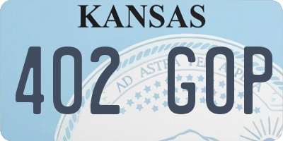KS license plate 402GOP