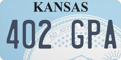 KS license plate 402GPA