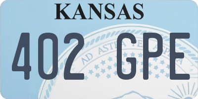 KS license plate 402GPE