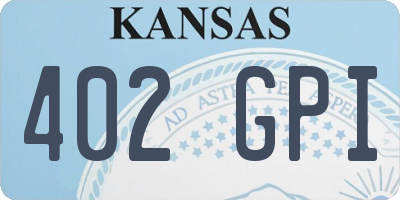 KS license plate 402GPI