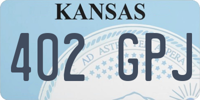 KS license plate 402GPJ