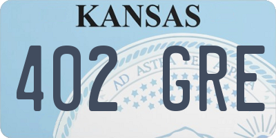 KS license plate 402GRE