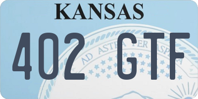 KS license plate 402GTF