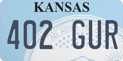 KS license plate 402GUR