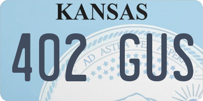 KS license plate 402GUS