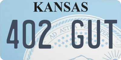 KS license plate 402GUT