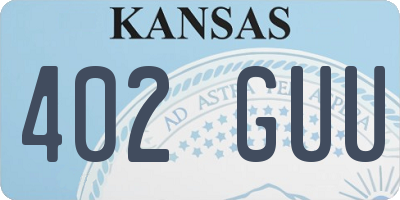 KS license plate 402GUU