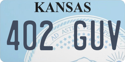 KS license plate 402GUV