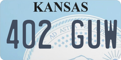 KS license plate 402GUW