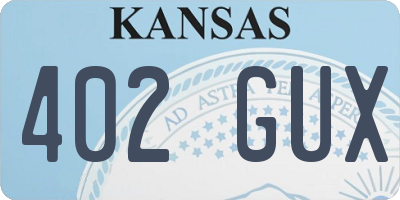 KS license plate 402GUX