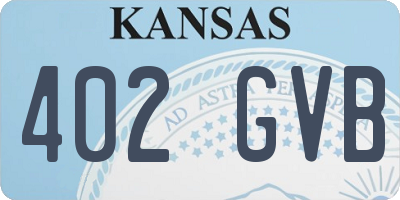 KS license plate 402GVB