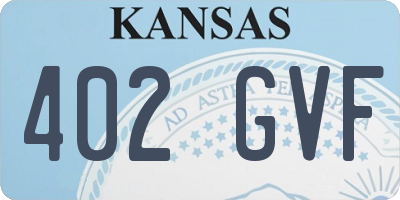 KS license plate 402GVF