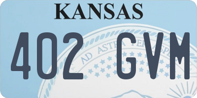 KS license plate 402GVM