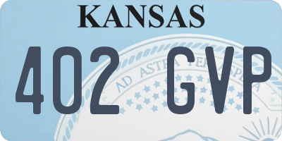 KS license plate 402GVP