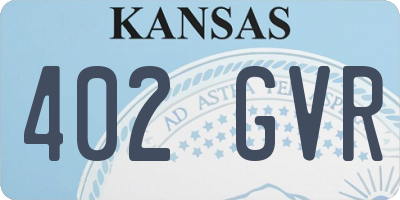 KS license plate 402GVR