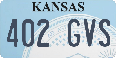 KS license plate 402GVS