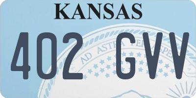 KS license plate 402GVV